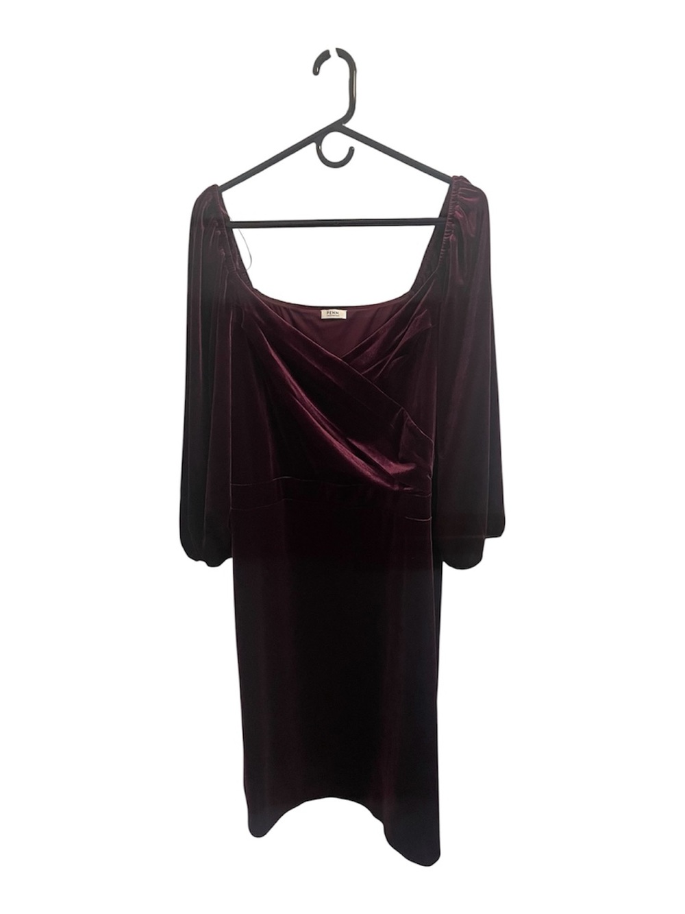 Penningtons Velvet Midi Dress in Deep Burgundy